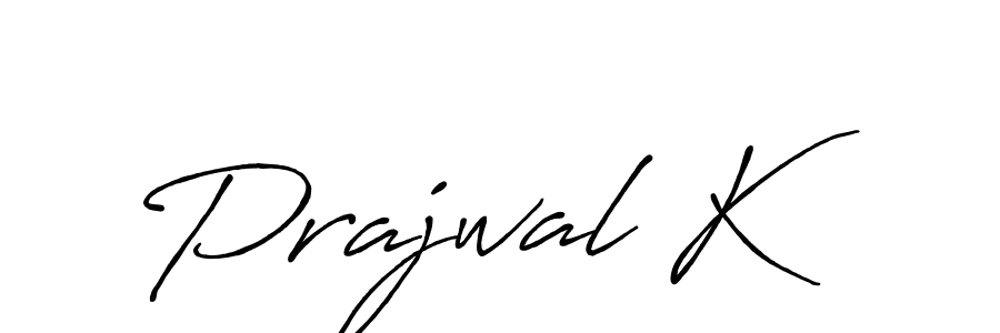 Use a signature maker to create a handwritten signature online. With this signature software, you can design (Antro_Vectra_Bolder) your own signature for name Prajwal K. Prajwal K signature style 7 images and pictures png