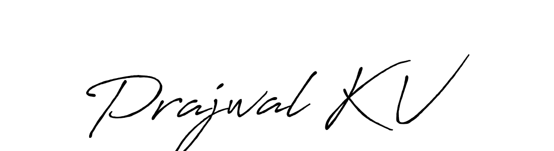 Make a beautiful signature design for name Prajwal K V. With this signature (Antro_Vectra_Bolder) style, you can create a handwritten signature for free. Prajwal K V signature style 7 images and pictures png