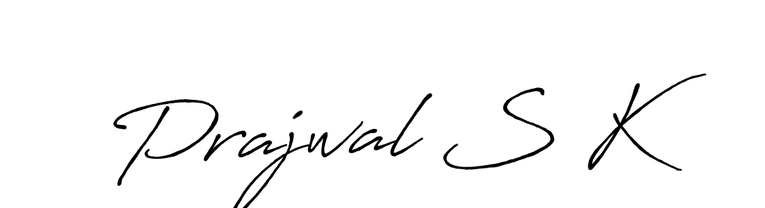 if you are searching for the best signature style for your name Prajwal S K. so please give up your signature search. here we have designed multiple signature styles  using Antro_Vectra_Bolder. Prajwal S K signature style 7 images and pictures png