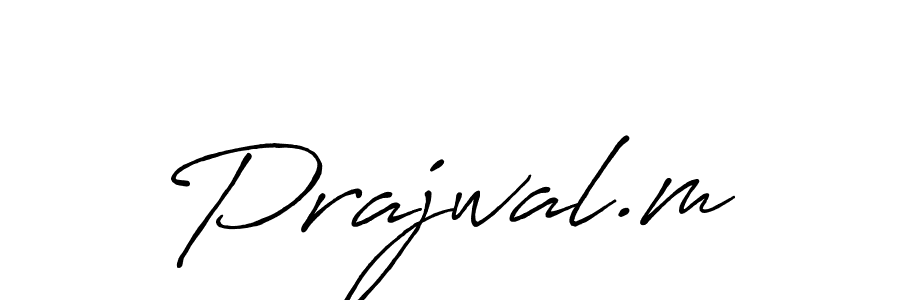 How to make Prajwal.m name signature. Use Antro_Vectra_Bolder style for creating short signs online. This is the latest handwritten sign. Prajwal.m signature style 7 images and pictures png