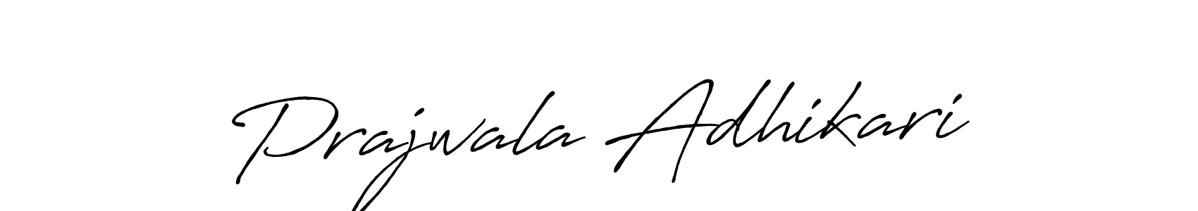 Make a beautiful signature design for name Prajwala Adhikari. With this signature (Antro_Vectra_Bolder) style, you can create a handwritten signature for free. Prajwala Adhikari signature style 7 images and pictures png