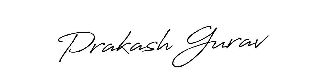 Make a beautiful signature design for name Prakash Gurav. With this signature (Antro_Vectra_Bolder) style, you can create a handwritten signature for free. Prakash Gurav signature style 7 images and pictures png