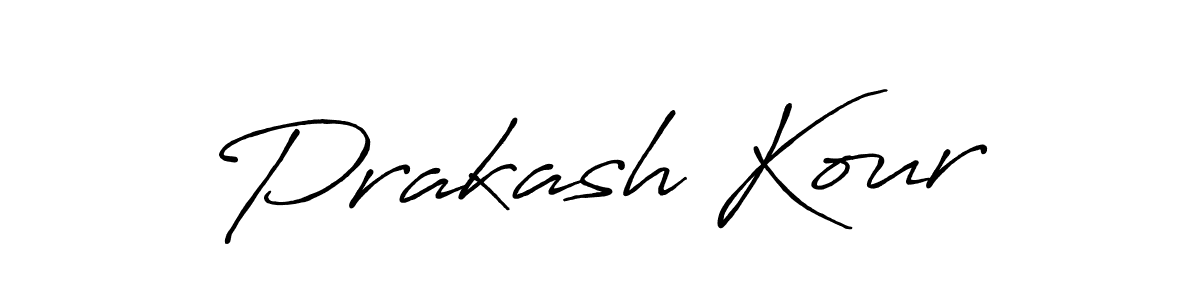 How to make Prakash Kour name signature. Use Antro_Vectra_Bolder style for creating short signs online. This is the latest handwritten sign. Prakash Kour signature style 7 images and pictures png