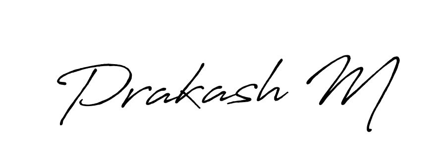 Make a beautiful signature design for name Prakash M. With this signature (Antro_Vectra_Bolder) style, you can create a handwritten signature for free. Prakash M signature style 7 images and pictures png