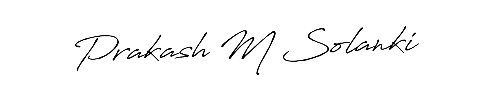 Make a beautiful signature design for name Prakash M Solanki. With this signature (Antro_Vectra_Bolder) style, you can create a handwritten signature for free. Prakash M Solanki signature style 7 images and pictures png