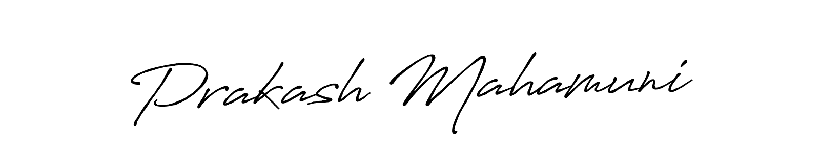 Make a beautiful signature design for name Prakash Mahamuni. With this signature (Antro_Vectra_Bolder) style, you can create a handwritten signature for free. Prakash Mahamuni signature style 7 images and pictures png