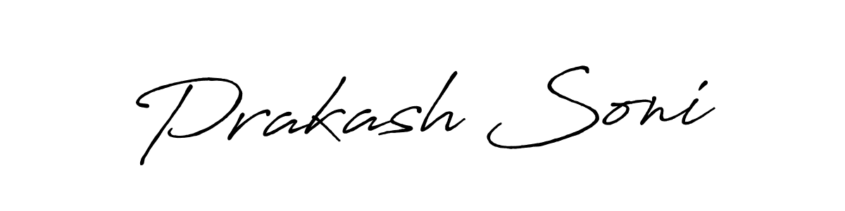 Make a beautiful signature design for name Prakash Soni. With this signature (Antro_Vectra_Bolder) style, you can create a handwritten signature for free. Prakash Soni signature style 7 images and pictures png