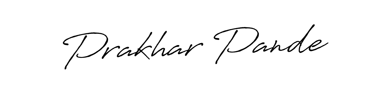 The best way (Antro_Vectra_Bolder) to make a short signature is to pick only two or three words in your name. The name Prakhar Pande include a total of six letters. For converting this name. Prakhar Pande signature style 7 images and pictures png