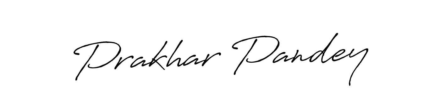 Create a beautiful signature design for name Prakhar Pandey. With this signature (Antro_Vectra_Bolder) fonts, you can make a handwritten signature for free. Prakhar Pandey signature style 7 images and pictures png