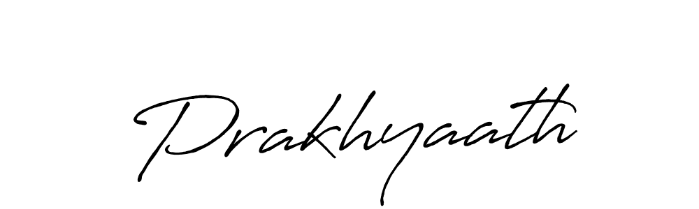 Create a beautiful signature design for name Prakhyaath. With this signature (Antro_Vectra_Bolder) fonts, you can make a handwritten signature for free. Prakhyaath signature style 7 images and pictures png