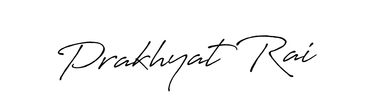 Create a beautiful signature design for name Prakhyat Rai. With this signature (Antro_Vectra_Bolder) fonts, you can make a handwritten signature for free. Prakhyat Rai signature style 7 images and pictures png