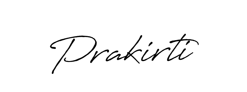 Make a beautiful signature design for name Prakirti. With this signature (Antro_Vectra_Bolder) style, you can create a handwritten signature for free. Prakirti signature style 7 images and pictures png