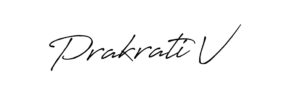 Prakrati V stylish signature style. Best Handwritten Sign (Antro_Vectra_Bolder) for my name. Handwritten Signature Collection Ideas for my name Prakrati V. Prakrati V signature style 7 images and pictures png