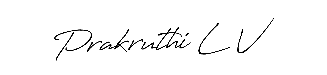 How to make Prakruthi L V signature? Antro_Vectra_Bolder is a professional autograph style. Create handwritten signature for Prakruthi L V name. Prakruthi L V signature style 7 images and pictures png