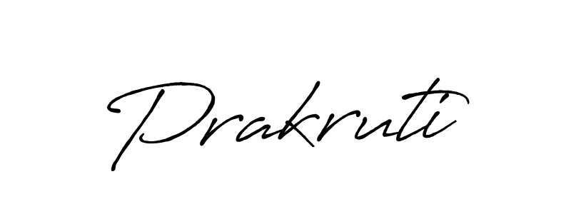 Use a signature maker to create a handwritten signature online. With this signature software, you can design (Antro_Vectra_Bolder) your own signature for name Prakruti. Prakruti signature style 7 images and pictures png