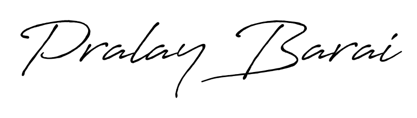 A classic penmanship look for Pralay Barai. The Antro_Vectra_Bolder font brings timeless elegance and confidence to every signed document. Pralay Barai signature style 7 images and pictures png