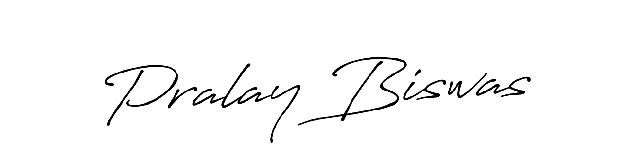 Make a beautiful signature design for name Pralay Biswas. With this signature (Antro_Vectra_Bolder) style, you can create a handwritten signature for free. Pralay Biswas signature style 7 images and pictures png