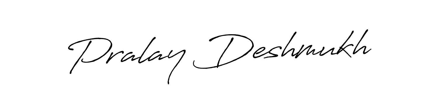 Use a signature maker to create a handwritten signature online. With this signature software, you can design (Antro_Vectra_Bolder) your own signature for name Pralay Deshmukh. Pralay Deshmukh signature style 7 images and pictures png