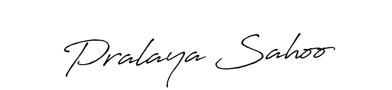 Create a beautiful signature design for name Pralaya Sahoo. With this signature (Antro_Vectra_Bolder) fonts, you can make a handwritten signature for free. Pralaya Sahoo signature style 7 images and pictures png
