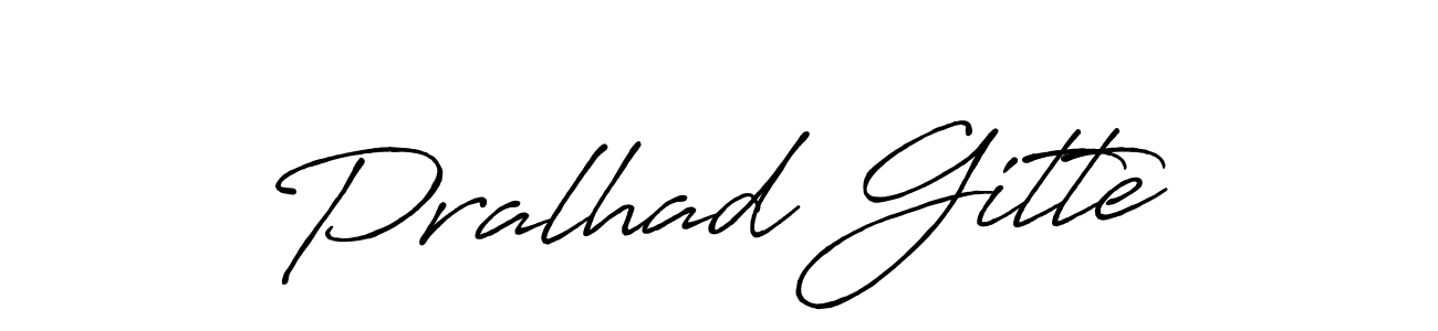 How to make Pralhad Gitte name signature. Use Antro_Vectra_Bolder style for creating short signs online. This is the latest handwritten sign. Pralhad Gitte signature style 7 images and pictures png