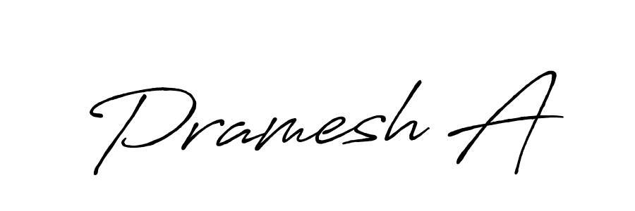 How to make Pramesh A signature? Antro_Vectra_Bolder is a professional autograph style. Create handwritten signature for Pramesh A name. Pramesh A signature style 7 images and pictures png