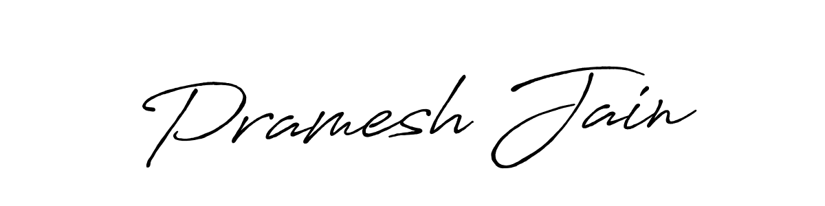 Make a beautiful signature design for name Pramesh Jain. With this signature (Antro_Vectra_Bolder) style, you can create a handwritten signature for free. Pramesh Jain signature style 7 images and pictures png