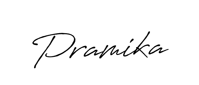 Make a beautiful signature design for name Pramika. With this signature (Antro_Vectra_Bolder) style, you can create a handwritten signature for free. Pramika signature style 7 images and pictures png