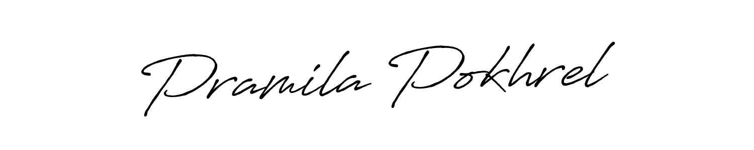 Antro_Vectra_Bolder is a professional signature style that is perfect for those who want to add a touch of class to their signature. It is also a great choice for those who want to make their signature more unique. Get Pramila Pokhrel name to fancy signature for free. Pramila Pokhrel signature style 7 images and pictures png