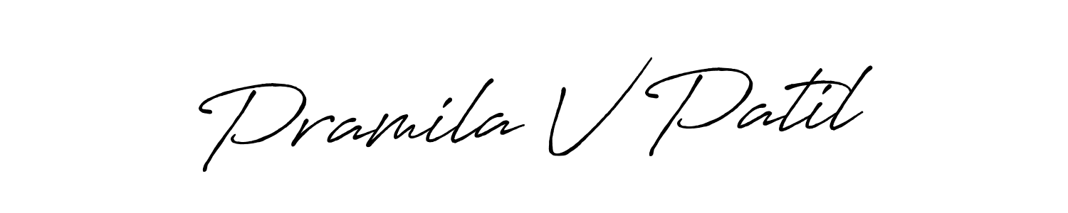 Also You can easily find your signature by using the search form. We will create Pramila V Patil name handwritten signature images for you free of cost using Antro_Vectra_Bolder sign style. Pramila V Patil signature style 7 images and pictures png