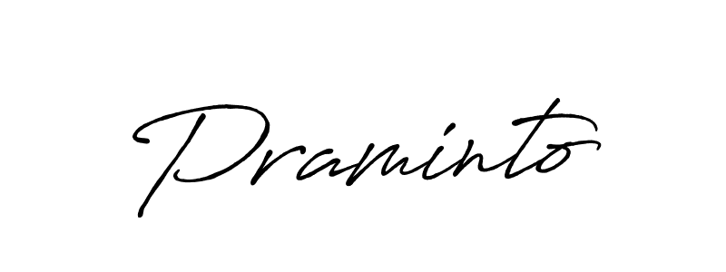 Praminto stylish signature style. Best Handwritten Sign (Antro_Vectra_Bolder) for my name. Handwritten Signature Collection Ideas for my name Praminto. Praminto signature style 7 images and pictures png