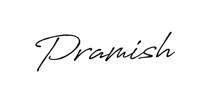 Use a signature maker to create a handwritten signature online. With this signature software, you can design (Antro_Vectra_Bolder) your own signature for name Pramish. Pramish signature style 7 images and pictures png