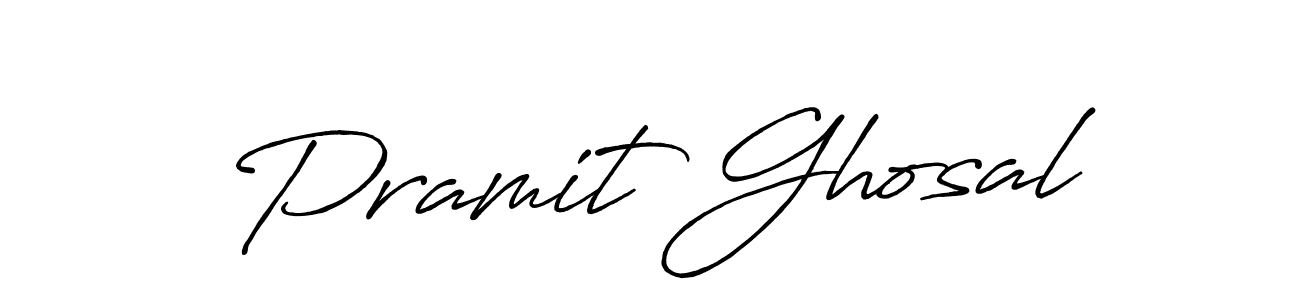 Make a beautiful signature design for name Pramit Ghosal. With this signature (Antro_Vectra_Bolder) style, you can create a handwritten signature for free. Pramit Ghosal signature style 7 images and pictures png
