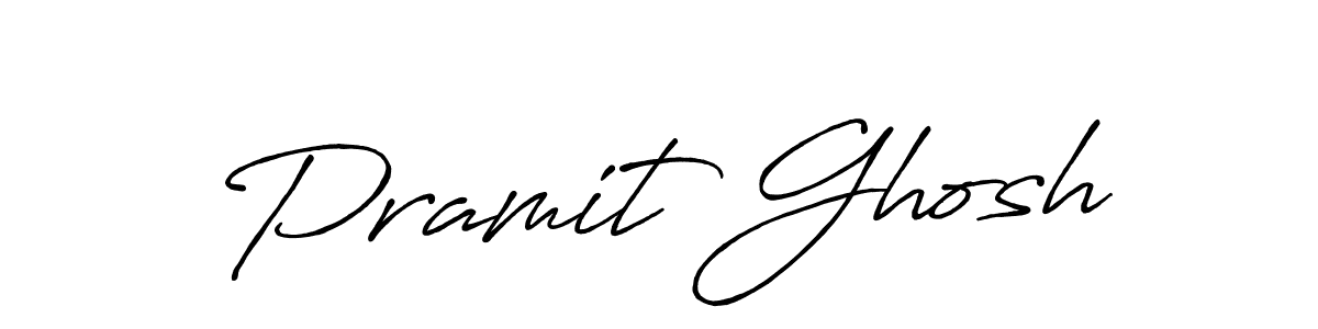 Make a beautiful signature design for name Pramit Ghosh. With this signature (Antro_Vectra_Bolder) style, you can create a handwritten signature for free. Pramit Ghosh signature style 7 images and pictures png