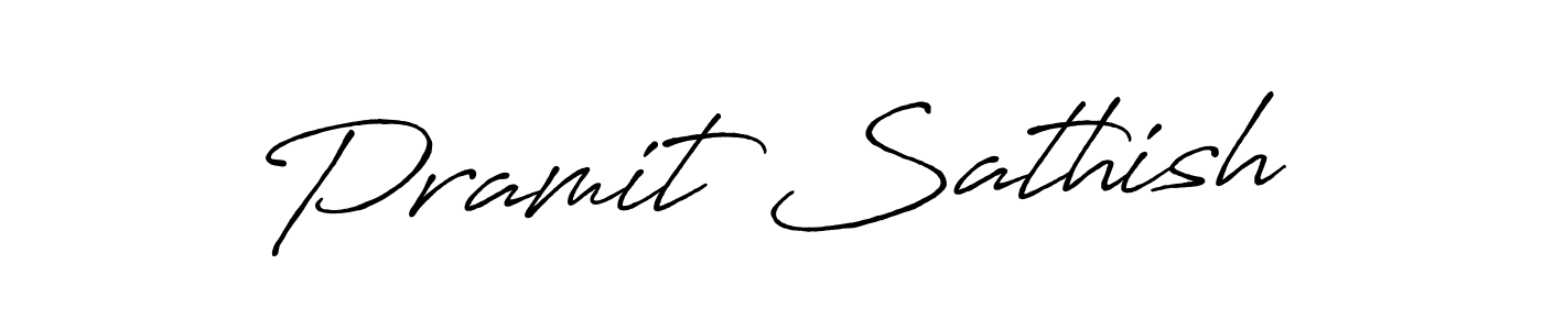 Create a beautiful signature design for name Pramit Sathish. With this signature (Antro_Vectra_Bolder) fonts, you can make a handwritten signature for free. Pramit Sathish signature style 7 images and pictures png
