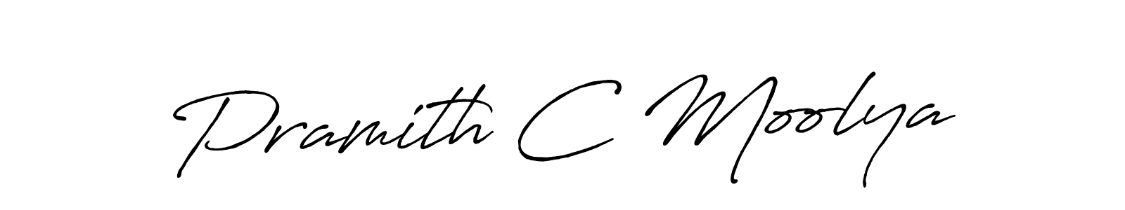 if you are searching for the best signature style for your name Pramith C Moolya. so please give up your signature search. here we have designed multiple signature styles  using Antro_Vectra_Bolder. Pramith C Moolya signature style 7 images and pictures png