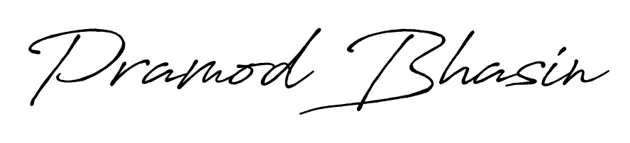 An effortless, minimalist signature concept for Pramod Bhasin using Antro_Vectra_Bolder design. Clean lines that look great on any document. Pramod Bhasin signature style 7 images and pictures png