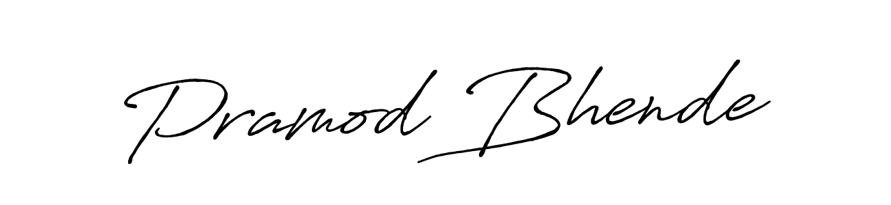 Antro_Vectra_Bolder is a professional signature style that is perfect for those who want to add a touch of class to their signature. It is also a great choice for those who want to make their signature more unique. Get Pramod Bhende name to fancy signature for free. Pramod Bhende signature style 7 images and pictures png