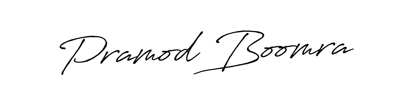 How to make Pramod Boomra name signature. Use Antro_Vectra_Bolder style for creating short signs online. This is the latest handwritten sign. Pramod Boomra signature style 7 images and pictures png