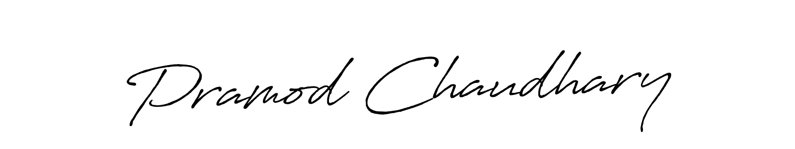 Make a beautiful signature design for name Pramod Chaudhary. With this signature (Antro_Vectra_Bolder) style, you can create a handwritten signature for free. Pramod Chaudhary signature style 7 images and pictures png