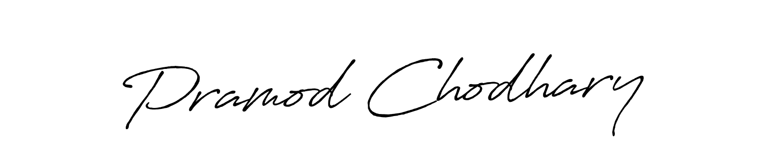 Use a signature maker to create a handwritten signature online. With this signature software, you can design (Antro_Vectra_Bolder) your own signature for name Pramod Chodhary. Pramod Chodhary signature style 7 images and pictures png