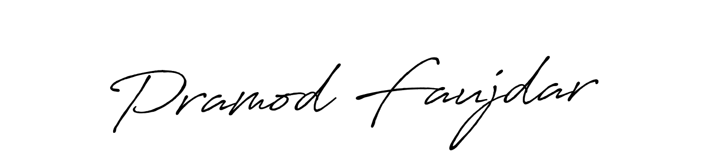 Design your own signature with our free online signature maker. With this signature software, you can create a handwritten (Antro_Vectra_Bolder) signature for name Pramod Faujdar. Pramod Faujdar signature style 7 images and pictures png