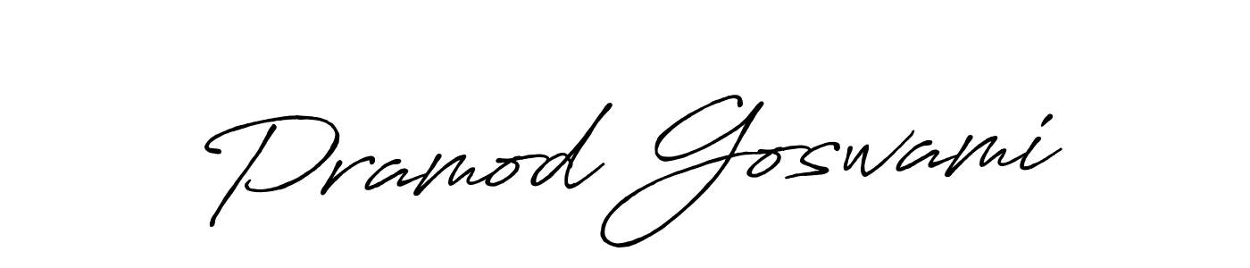 Make a beautiful signature design for name Pramod Goswami. With this signature (Antro_Vectra_Bolder) style, you can create a handwritten signature for free. Pramod Goswami signature style 7 images and pictures png