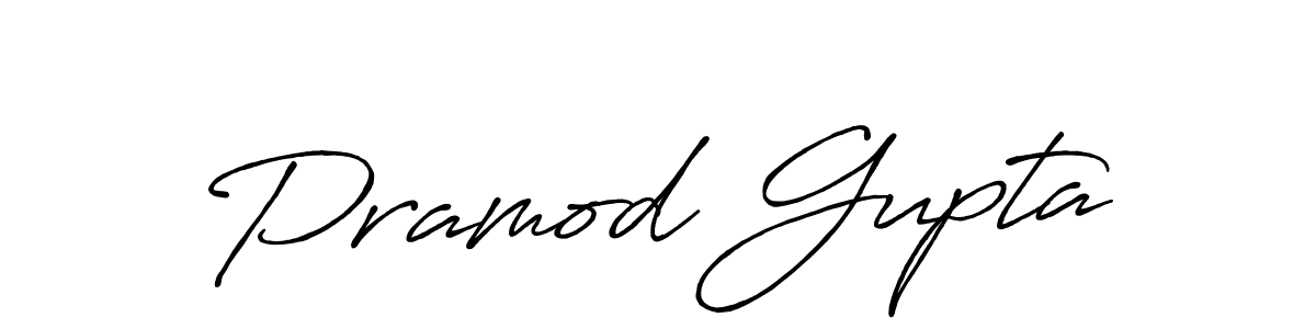 How to make Pramod Gupta name signature. Use Antro_Vectra_Bolder style for creating short signs online. This is the latest handwritten sign. Pramod Gupta signature style 7 images and pictures png