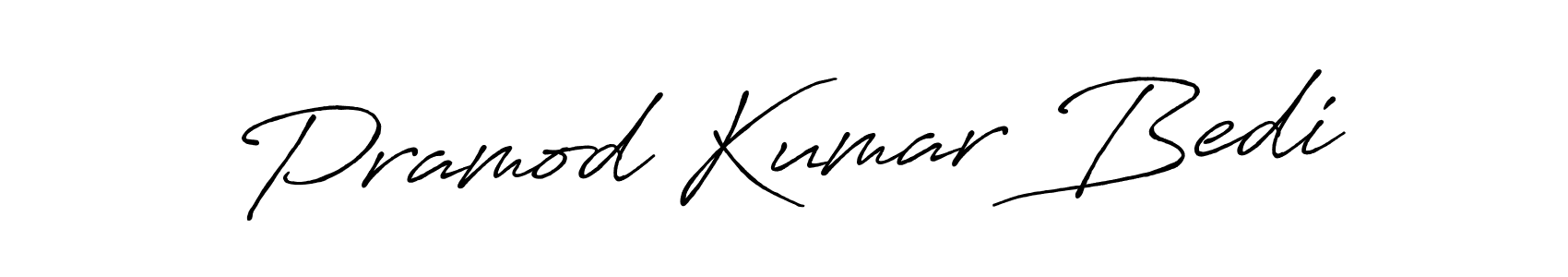 Create a beautiful signature design for name Pramod Kumar Bedi. With this signature (Antro_Vectra_Bolder) fonts, you can make a handwritten signature for free. Pramod Kumar Bedi signature style 7 images and pictures png