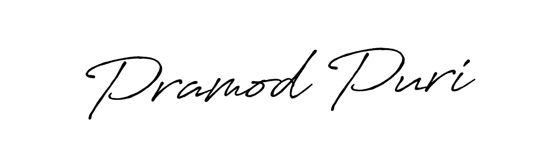 Also we have Pramod Puri name is the best signature style. Create professional handwritten signature collection using Antro_Vectra_Bolder autograph style. Pramod Puri signature style 7 images and pictures png