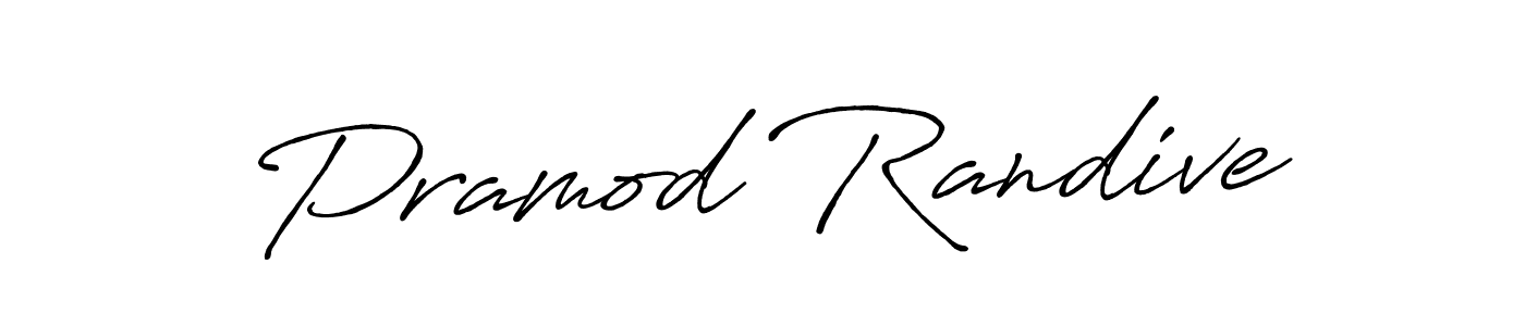 Design your own signature with our free online signature maker. With this signature software, you can create a handwritten (Antro_Vectra_Bolder) signature for name Pramod Randive. Pramod Randive signature style 7 images and pictures png