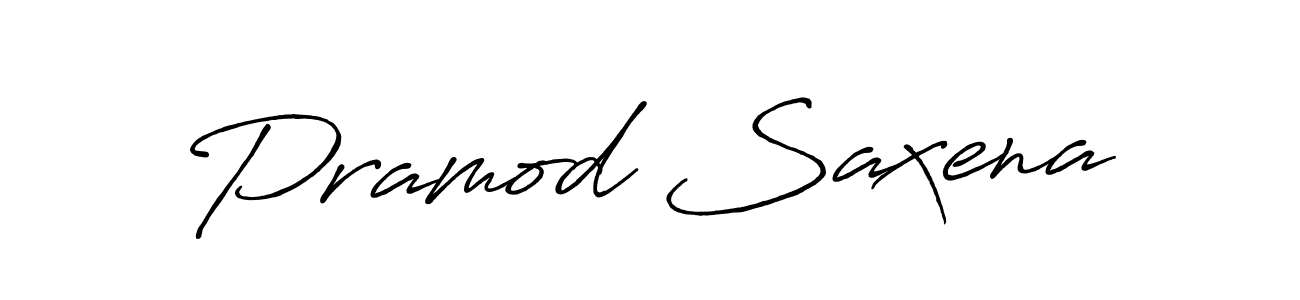 Make a beautiful signature design for name Pramod Saxena. With this signature (Antro_Vectra_Bolder) style, you can create a handwritten signature for free. Pramod Saxena signature style 7 images and pictures png