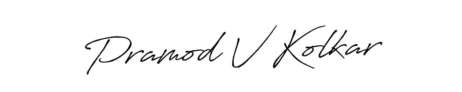 Design your own signature with our free online signature maker. With this signature software, you can create a handwritten (Antro_Vectra_Bolder) signature for name Pramod V Kolkar. Pramod V Kolkar signature style 7 images and pictures png