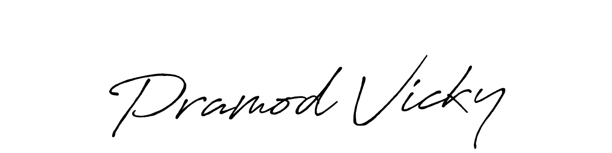 Use a signature maker to create a handwritten signature online. With this signature software, you can design (Antro_Vectra_Bolder) your own signature for name Pramod Vicky. Pramod Vicky signature style 7 images and pictures png