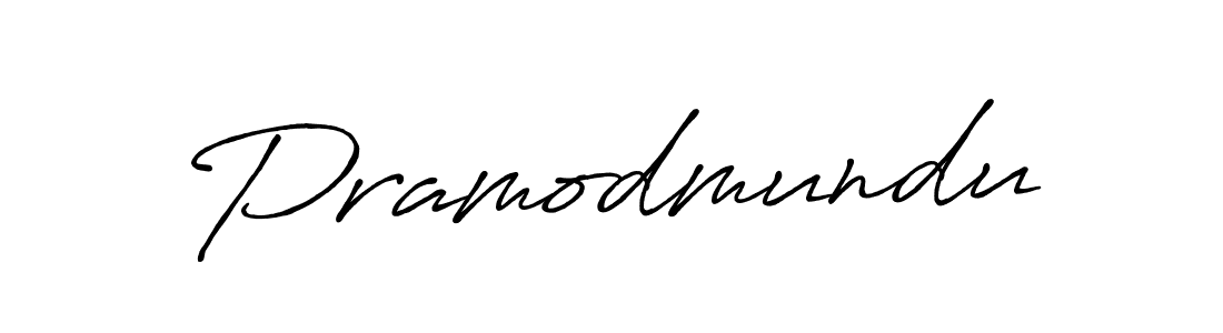 How to make Pramodmundu name signature. Use Antro_Vectra_Bolder style for creating short signs online. This is the latest handwritten sign. Pramodmundu signature style 7 images and pictures png